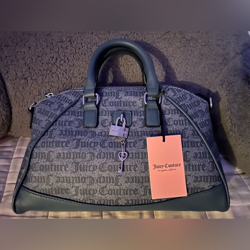 Juicy Couture denim color  Satchel with Signature Monogram